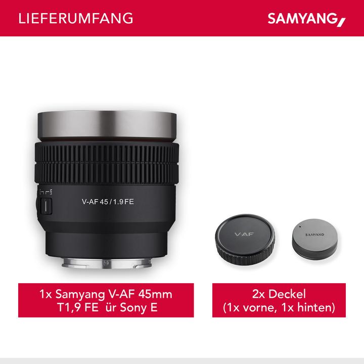 Actual product image Samyang V-AF 45mm T1,9 FE Sony E (Sony E, full size)