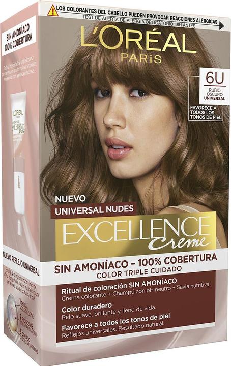 L'Oréal Paris Excellence Creme Universal Nudes 6U Tintura per capelli biondo scuro 173g (6U Biondo scuro)