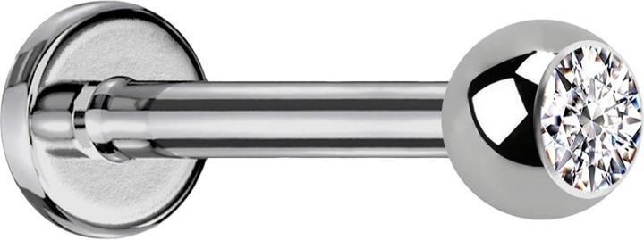 Produktbild Star Piercing Labret silber mit Kugel Kristall silber (ohne Messing, Titan G23)