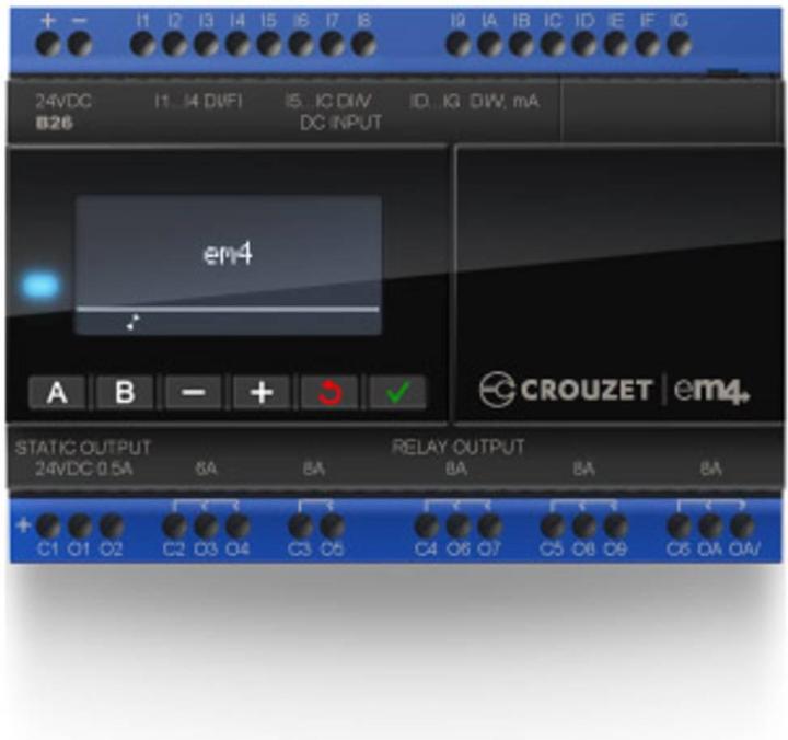Actual product image Crouzet em4 local B26 24VDC Glossy Black (Electronics kit)
