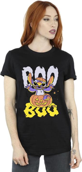 Actual product image Lilo & Stitch Womens/Ladies Boo Pumpkin Cotton Boyfriend T-Shirt (S)