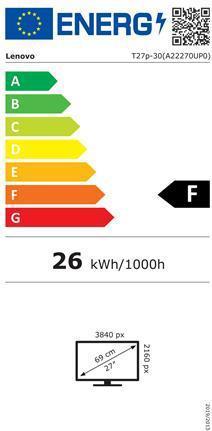 Energie-Label Lenovo DUPLIKAT ThinkVision T27p-30 (3840 x 2160 Pixel, 27")