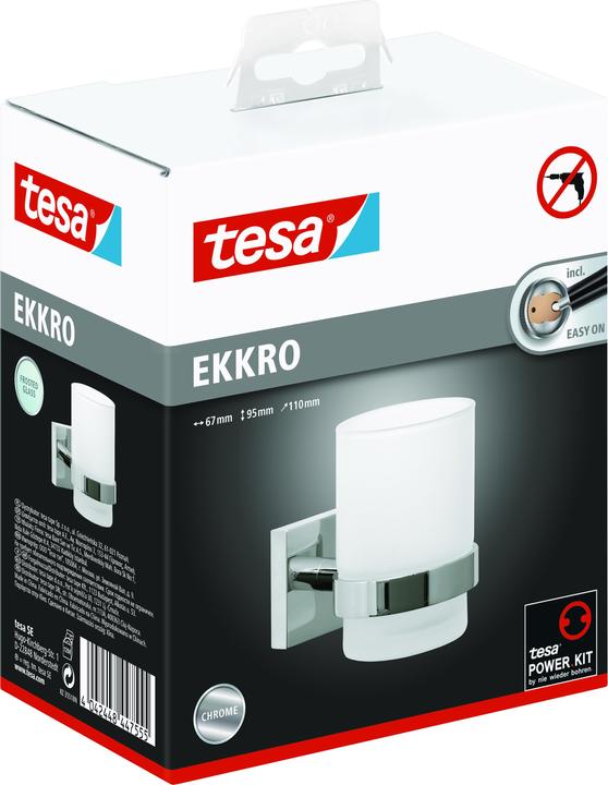 Actual product image tesa EKKRO toothbrush tumbler incl. adhesive solution without drilling
