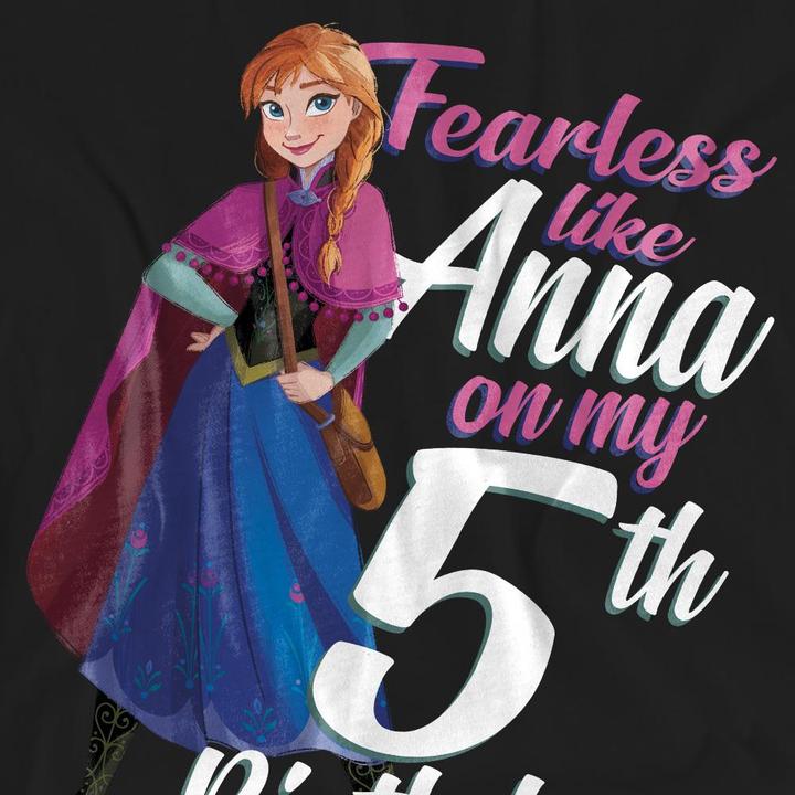 Immagine prodotto Disney Frozen Fearless Like Anna Maglietta 5° Compleanno Adulto Unisex (M)