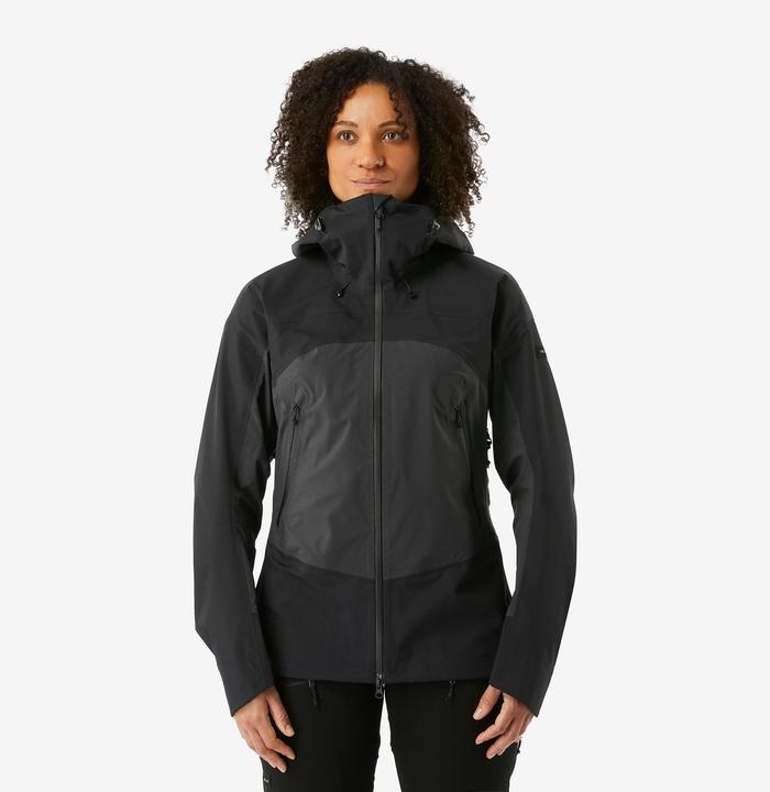 Actual product image Forclaz Women's waterproof rain jacket 20,000 mm water column trekking - MT900 black (M)