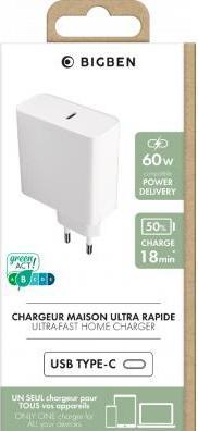 Image du produit Bigben Chargeur mural Big Ben Interactive BASECS60WCPDW 60W Blanc (60 W)