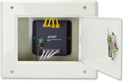 Actual product image Planet Industrial 8-Port 10/100/1000T Wall-mount Switch (-10-60 degrees C) (8 Ports)