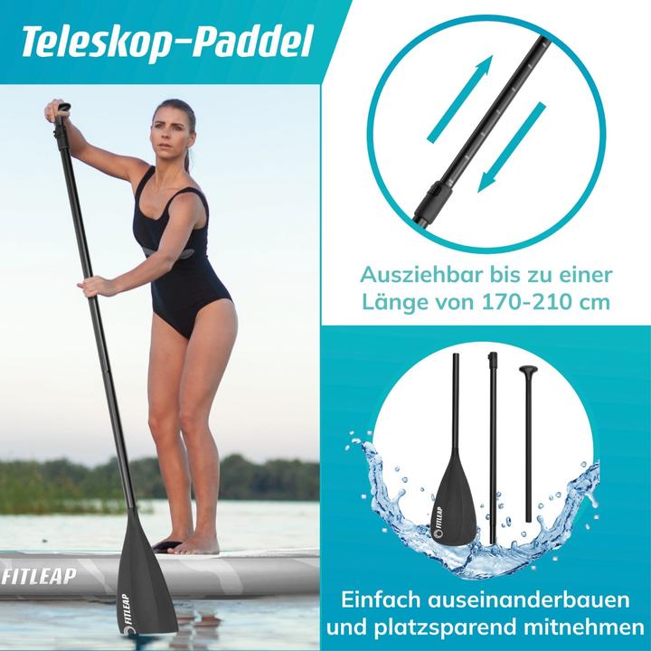 Produktbild Fitleap Premium Stand Up Paddle Board aufblasbar - SUP Board Set mit Hochdruckpumpe, verstellbar… (10'5")