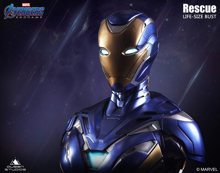 Actual product image Queen Studios Marvel's Avengers "Iron Man MK49 - Rescue Suit" 1/1 Lifesize Bust