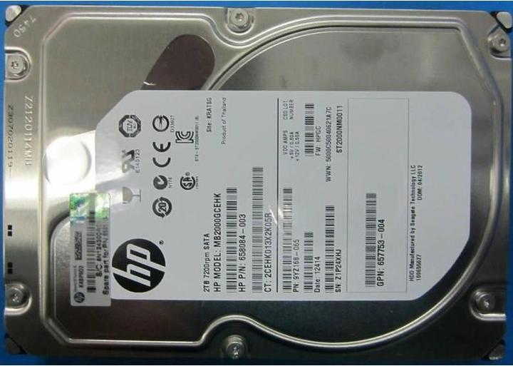 Image du produit HPE 2Tb 7.2K tr/min SATA (2 To, 2.5")
