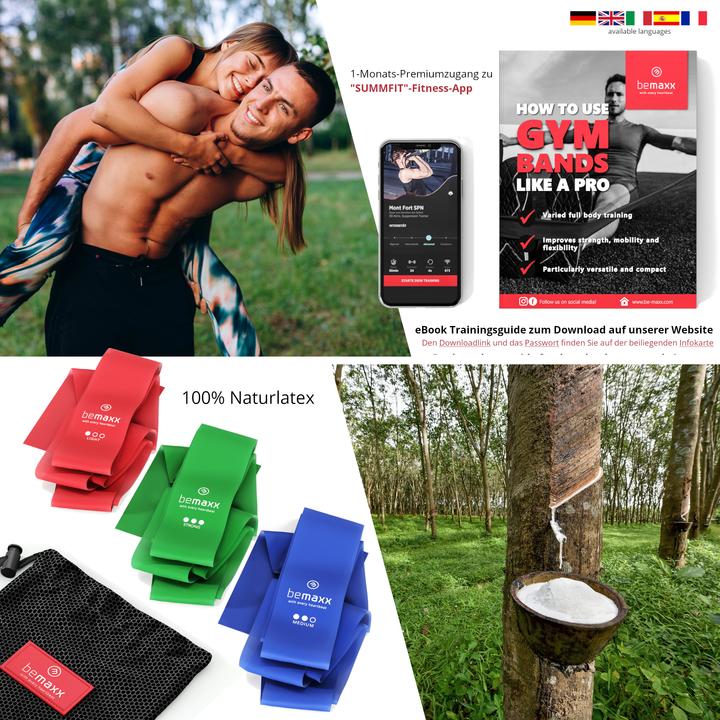 Image du produit BeMaxx Lot de 3 bandes de gymnastique, caoutchouc