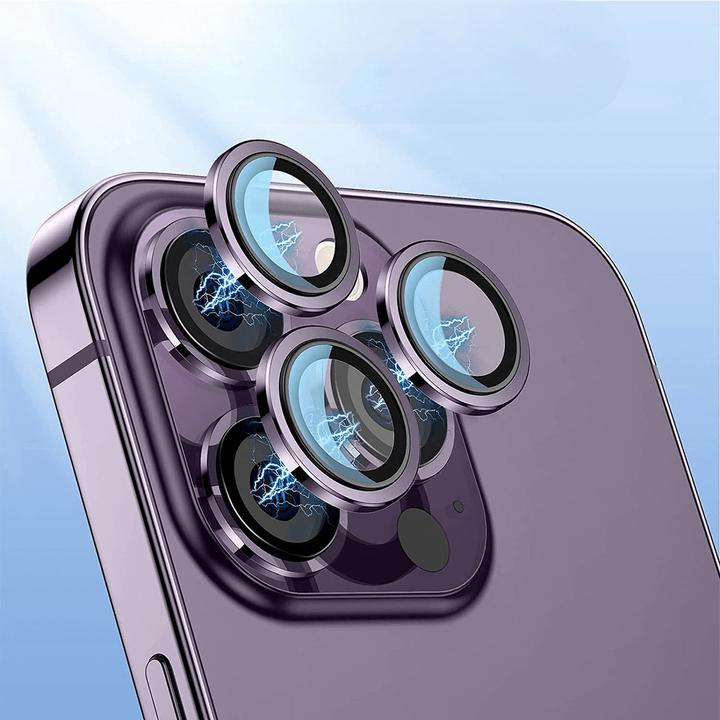 Actual product image Enkay iPhone 15 Pro / 15 Pro Max - Camera Lenses Bulletproof Glass blue (3 Piece, Apple iPhone 15 Pro, Apple iPhone 15 Pro Max)
