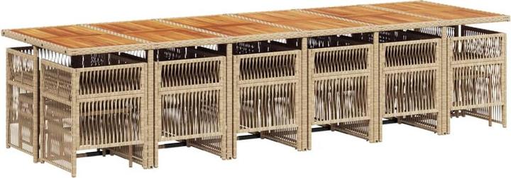 Produktbild VidaXL 17-Tlg. Garten-Essgruppe Mit Kissen Schwarz Poly Rattan (106 cm)