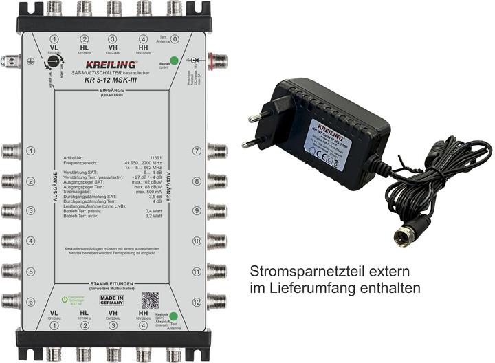 Produktbild Kreiling Multischalter kaskadierbar 4+1Eing 12 Teil KR 5-12 MSK-III (Multischalter)
