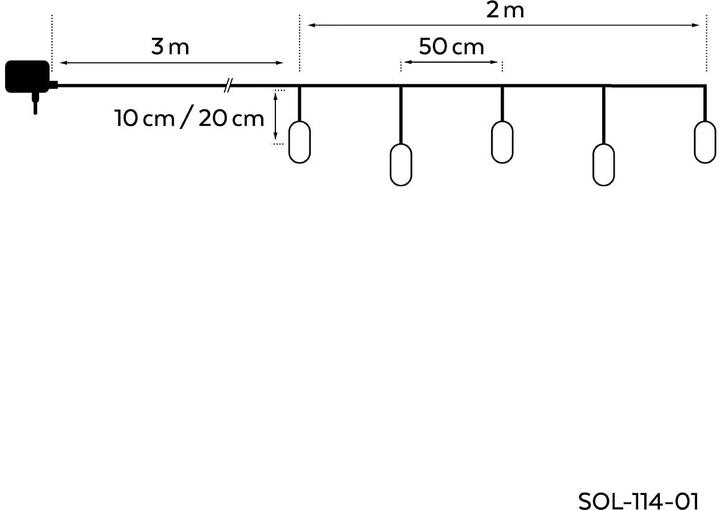 Immagine prodotto STT Catena luminosa Solar Protect 5, 200 cm, nero