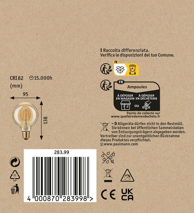 Immagine prodotto Paulmann Globe Vintage (E27, 2.50 W, 170 lm, 1 x)