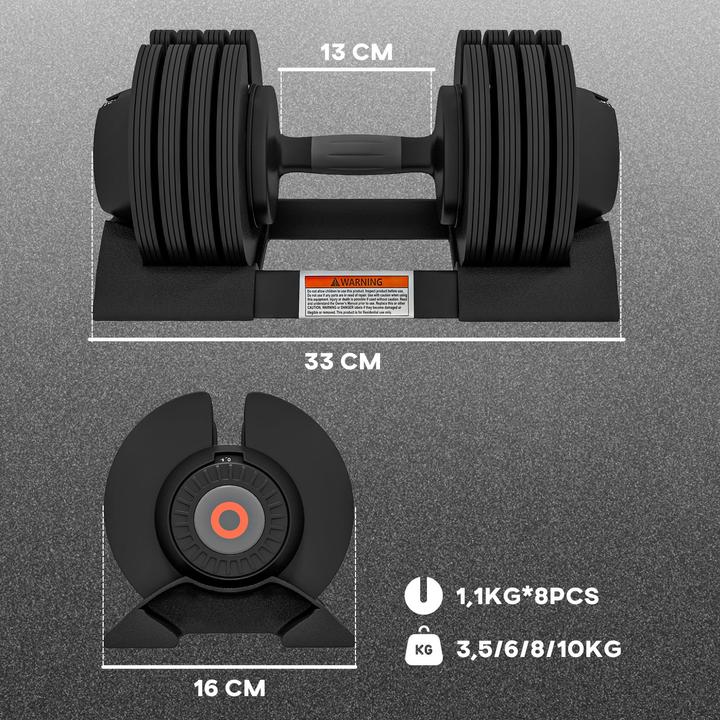 Actual product image Jamb Kurzhantel mit verstellbarem Gewicht (1 x 10 kg)