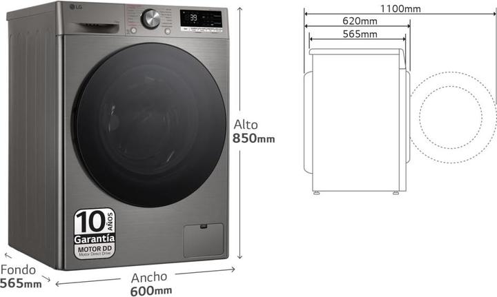 Image du produit LG F4WR7010AGS (10 kg, Gauche)