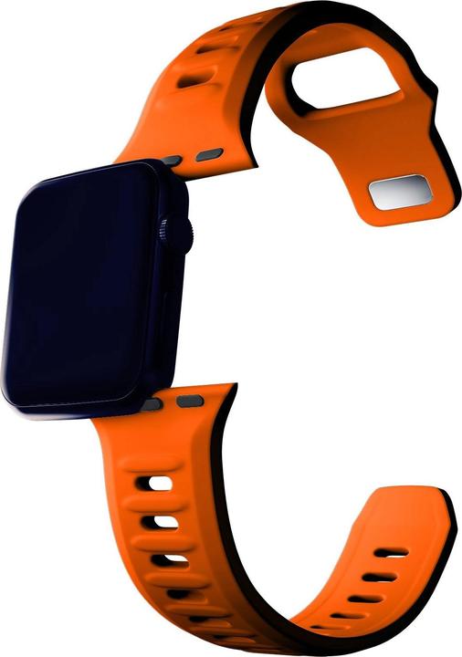 Actual product image 3MK Silicone Watch Strap pomarańczowy/ orange dla Apple Watch 38/40/41mm (Silicone, Stainless steel, 3, 4, 9, Extremist)