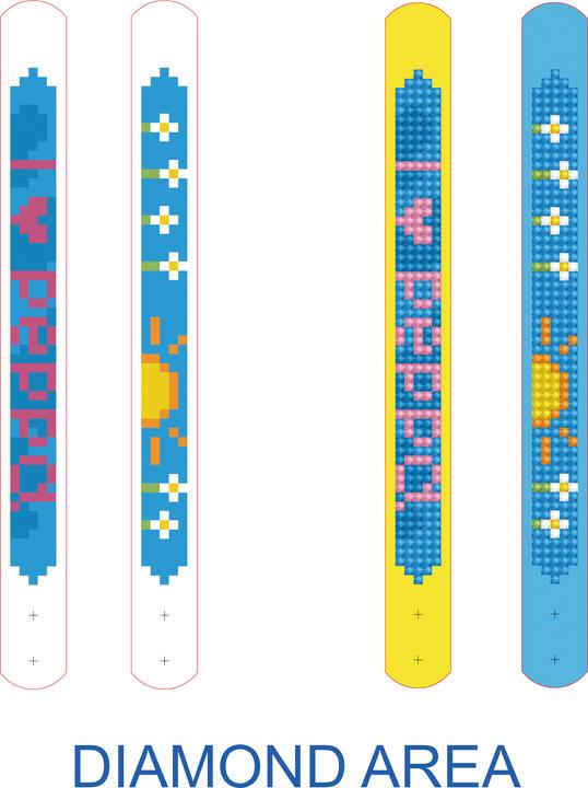 Produktbild Diamond Dotz DOTZIES® Original Diamond Painting Set Peppa Pig mit 6 Motiven: 2 Bilder 15 x 15 cm, 2 Armbänder, 2