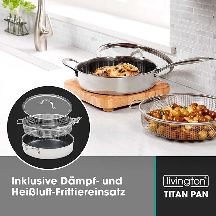 Actual product image Livington Titan Pan (26.50 cm, Frying pan, Aluminium, Stainless steel)