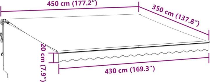 Produktbild VidaXL Markise Gelenkarmmarkise Sonnenmarkise Balkon Automatisch 450x350cm (4.50 m)