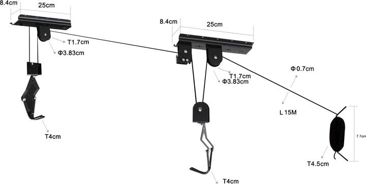 Actual product image Wiltec Ceiling Bike Storage Lift 20kg Bicycle Hang Mount Garage Basement Shed Rack Hoist