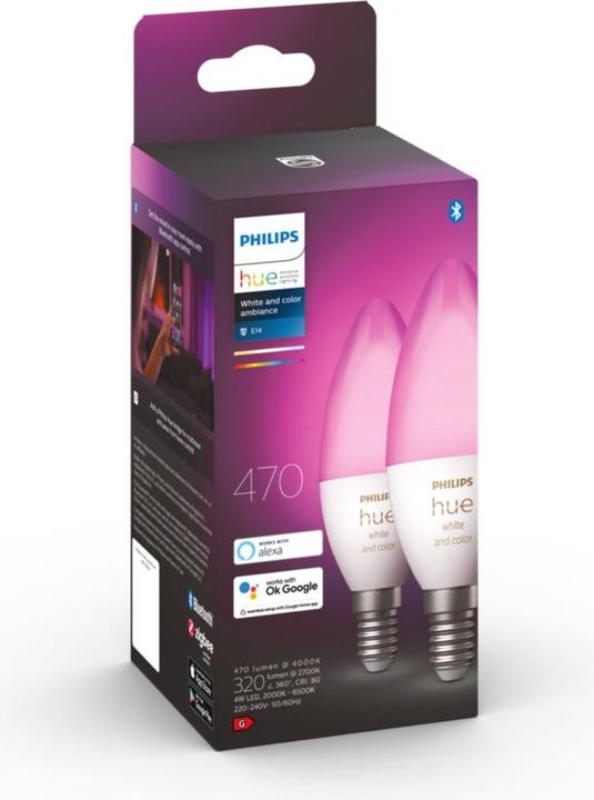 Immagine prodotto Philips Hue White & Color BT (E14, 5.30 W, 470 lm, 2 x, G)