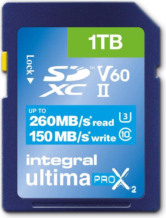 Scheda SDXC 1TB Classe 10 UHS-II V 60 R260/W150 MB/s (Novità) (1000 GB, SD, U3, UHS-II)