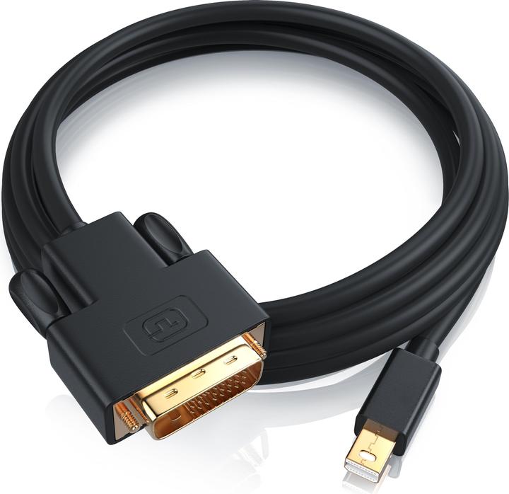 Produktbild CSL Mini DisplayPort zu DVI Video-Kabel, miniDP Monitor Adapter Kabel, für Apple, PC's & Notebooks (1 m, DisplayPort, DVI)