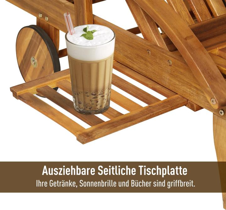 Actual product image Outsunny Folding garden deckchair made of fir wood (195 cm)