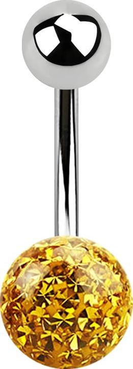 Immagine prodotto Star Piercing Banana argento con sfera e sfera di cristallo topazio strato protettivo epossidico (senza ottone, Acciaio chirurgico 316L)