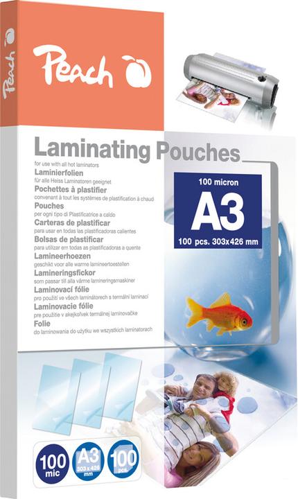 Produktbild Peach Laminierfolie A3 (A3, 100 Stück, 100 µm)