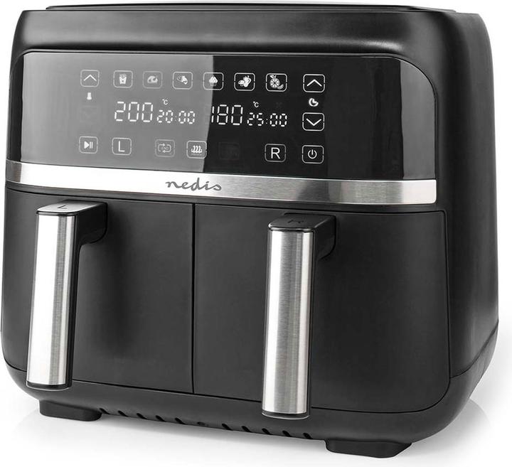 Image du produit Nedis Friteuse à air chaud | 2x3.8 l | Minuterie : 60 min | Digital | Noir
