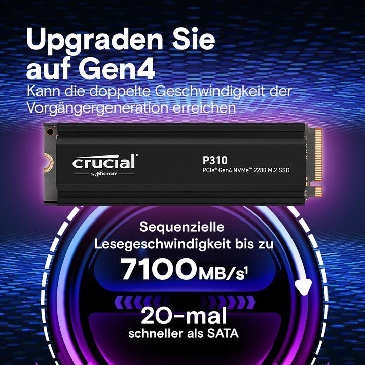 Actual product image Crucial P310 mit Heatsink (2048 GB, M.2 2280)