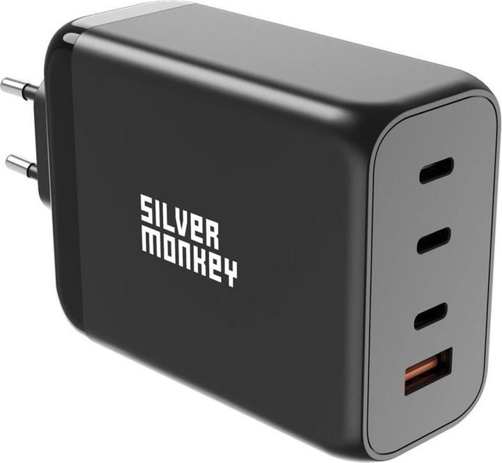 Silver Monkey SMA153 200W GaN charger 3xUSB-C PD USB-A QC 3.0 - black (200 W)