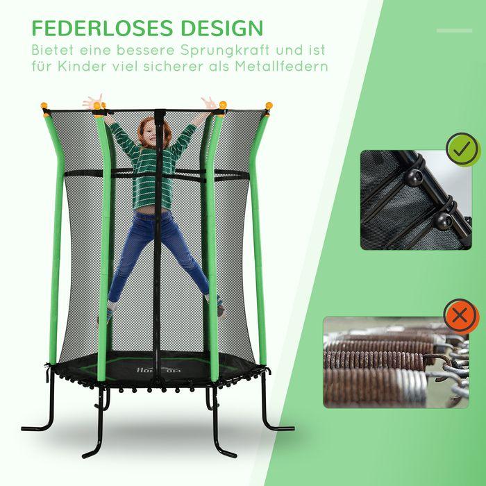 Produktbild Swisshandel24 Kinder Trampolin Ø163,5 cm, Indoor Trampolin, Kindertrampolin bis 50 kg Grün (163.50 cm)