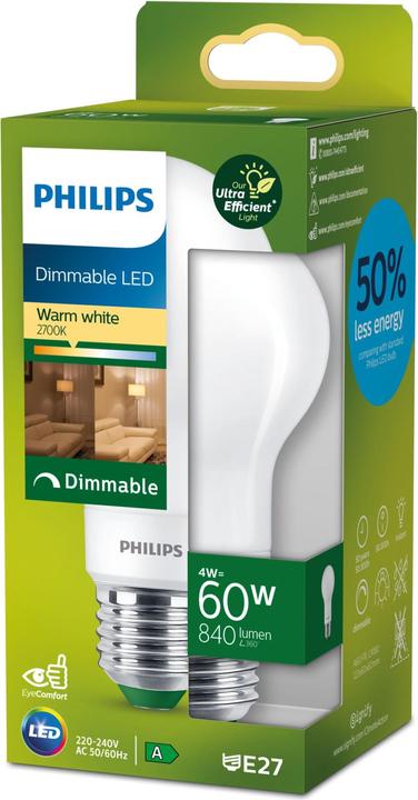 Actual product image Philips Cla (E27, 4 W, 840 lm, 1 x, A)