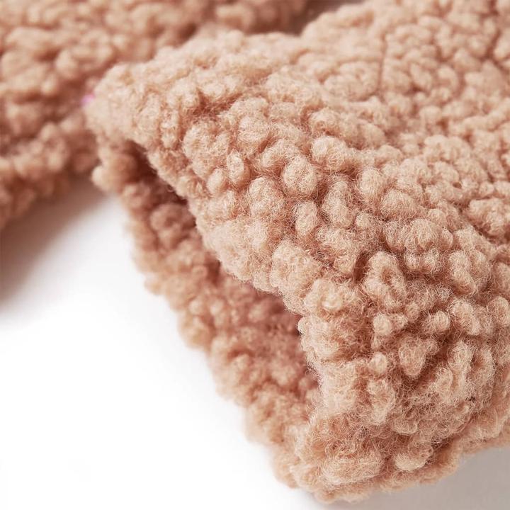 Image du produit VidaXL Veste à capuche enfant en fausse fourrure Teddy Cognac clair (92)