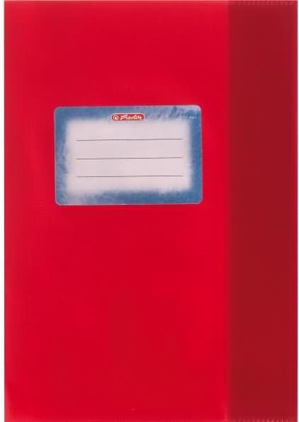 Produktbild Herlitz Heftschoner DIN A5, geprägt (Bast), PP, rot mit aufgeklebtem Beschriftungsetikett (A5)