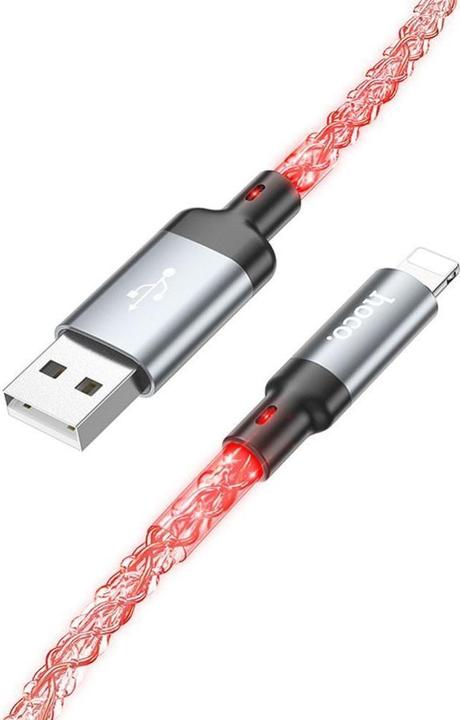 Actual product image Hoco Cable cable USB A to Lightning 2,4A U112 1 m gray (1 m, USB 3.0)