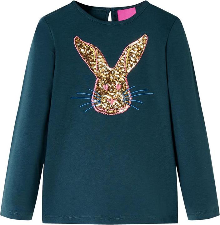 VidaXL Kinder-Langarmshirt Dunkelgrün 140,Material: 95 (140)