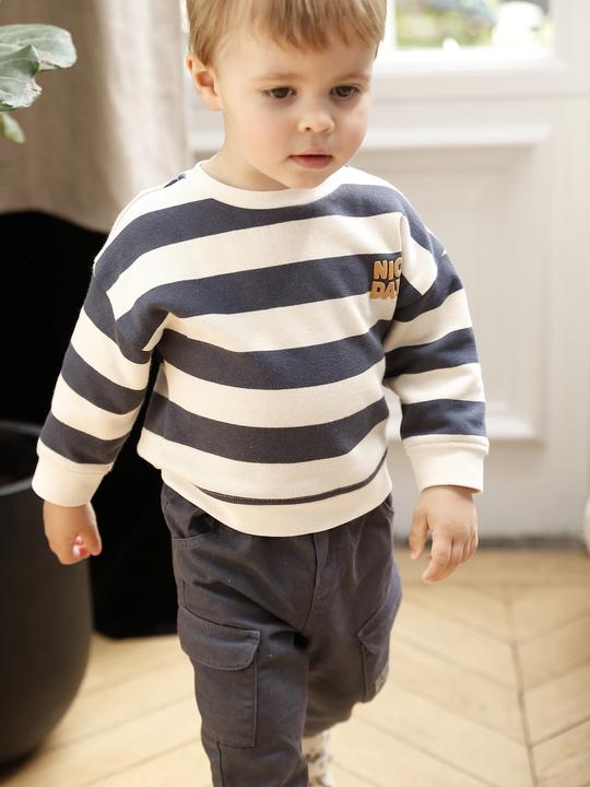 Produktbild Vertbaudet Jungen Baby-Set: gestreiftes Sweatshirt & Cargohose (62)