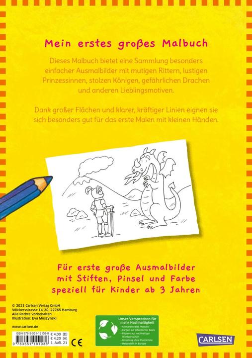Produktbild Mein erstes grosses Malbuch: Märchen: Malen ab 3 Jahren