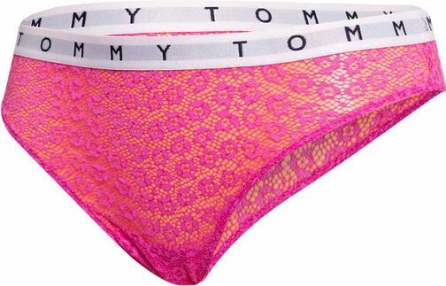 Actual product image Tommy Hilfiger Ladies 3P Full Lace Bikini Style Underwear, Solar Yellow/Green Mal/Pink Amour, S (S)