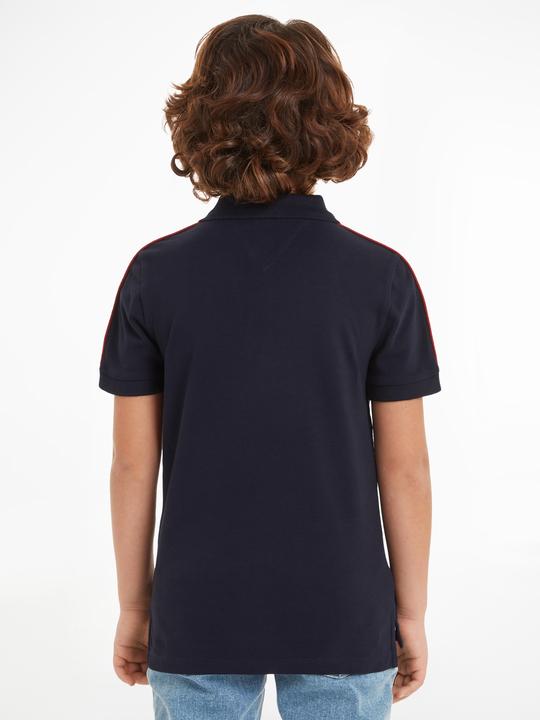 Actual product image Tommy Hilfiger Kids Monotype Tape Polo - Boys - Blauw - 14 jaar (14)