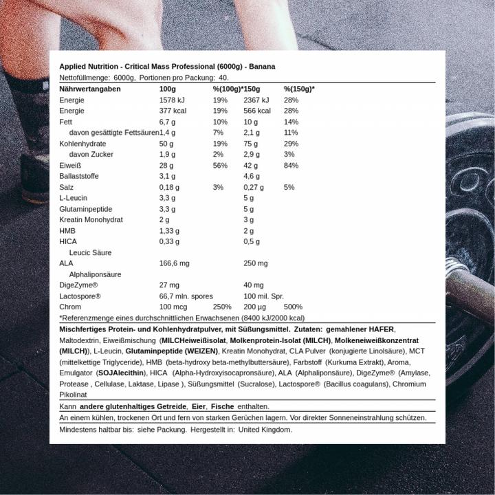 Produktbild Applied Nutririon Critical Mass Professional (Banane, 1 Stk., 6000 g)