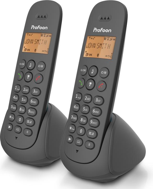Actual product image Profoon PDX620 - DECT telefoon met 2 handsets, zwart