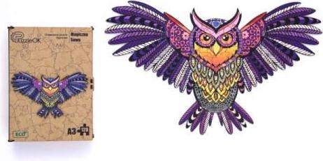Productafbeelding PuzzleOk Houten puzzel eco 120 magische uil A3