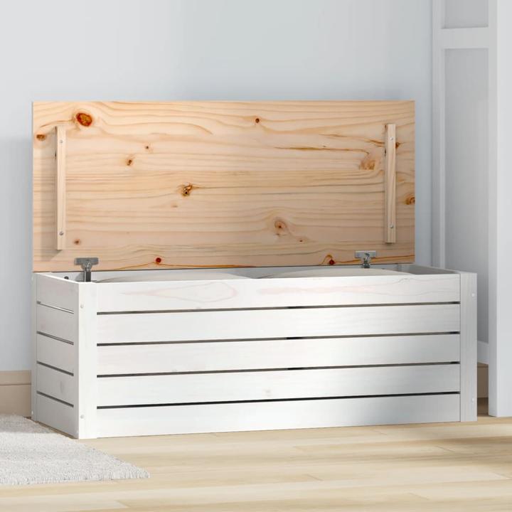 Actual product image VidaXL Truhe Weiss 89x36,5x33 cm Massivholz Kiefer,Farbe